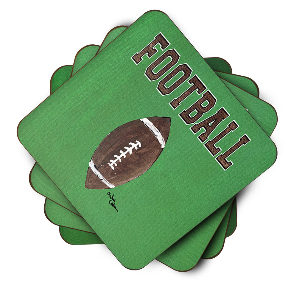 Football Foam Coasters Set of 4 Cup Coasters for Indoor Outdoor, Tabletop Protection, Anti Slip, Mouse pad Material