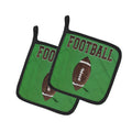 Football Pot Holder Set of 2 Heat Resistant Quilted Hot Pads 7.5 x 7.5 Inch, Insulated Kitchen Trivets for Cooking & Baking