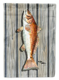 Red Fish House Flag 28x40 Porch Sleeve Pole Decorative Outside Yard Banner Artwork Wall Hanging, Polyester