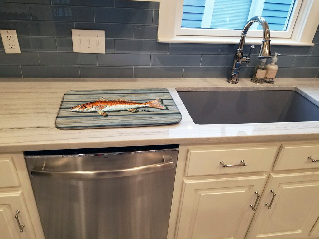 Red Fish Dish Drying Mat Absorbent Dish Drying Mat Pad for Kitchen Counter Dish Drainer Mat for Countertop, 14 x 21", Multicolor