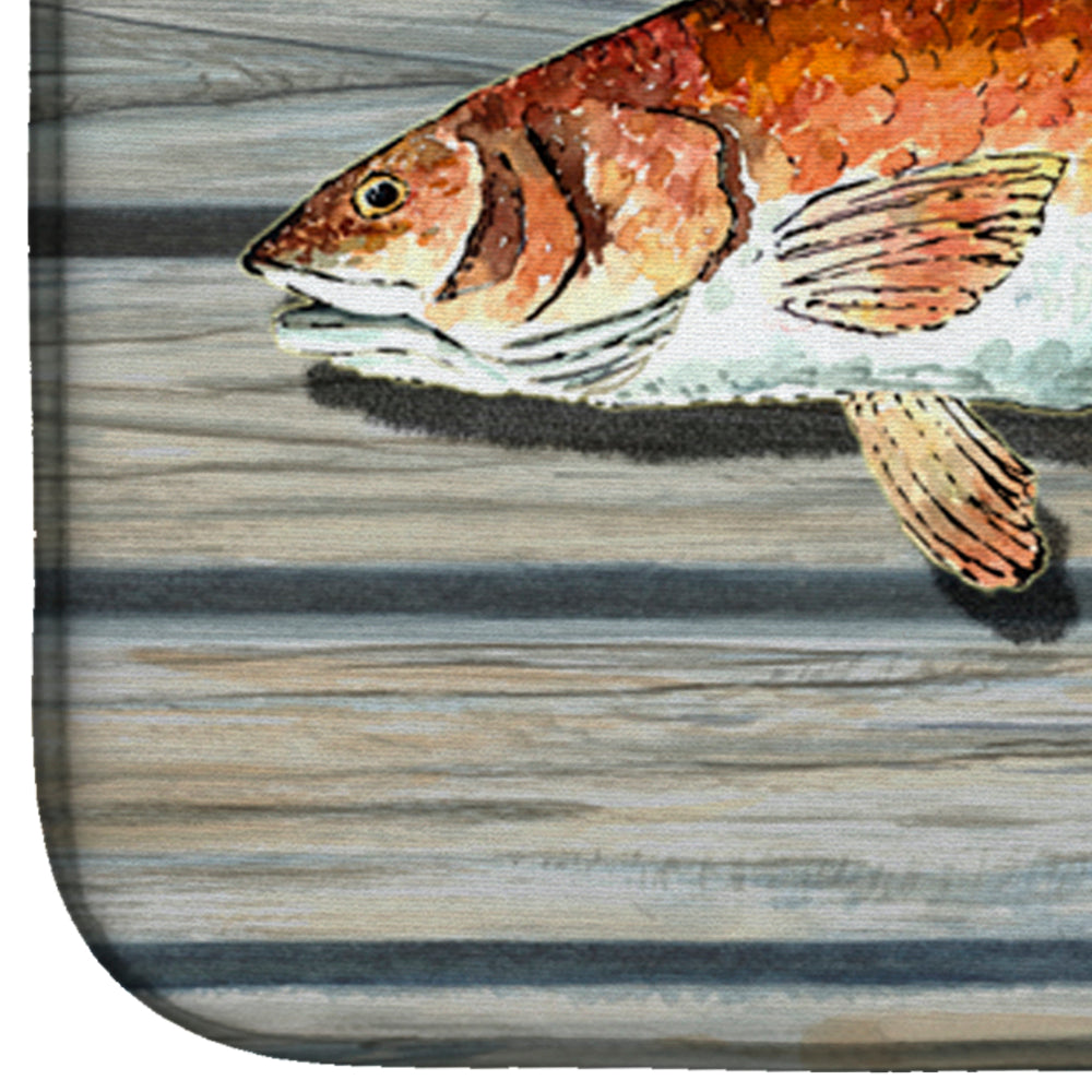Red Fish Dish Drying Mat Absorbent Dish Drying Mat Pad for Kitchen Counter Dish Drainer Mat for Countertop, 14 x 21", Multicolor