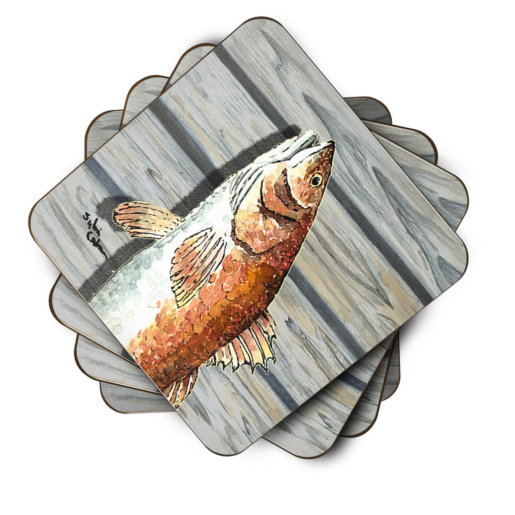Red Fish Foam Coasters Set of 4 Cup Coasters for Indoor Outdoor, Tabletop Protection, Anti Slip, Mouse pad Material