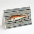 Red Fish Greeting Cards Pack of 8 Blank Cards with Envelopes Whimsical A7 Size 5x7