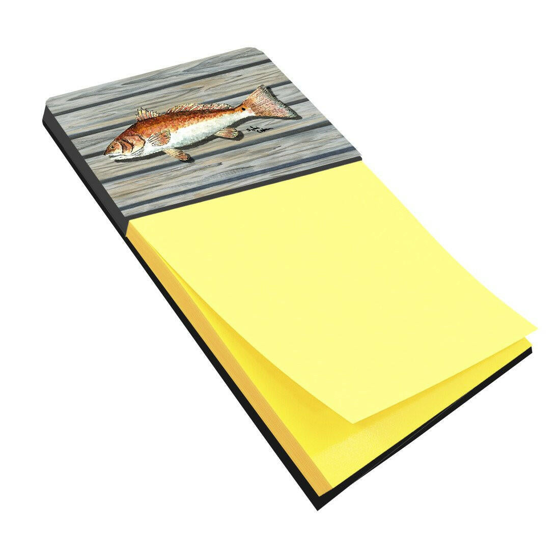 Red Fish Watercolor Sticky Note Holder Refillable Dispenser Desk Accessory 3x3 Pad Gift