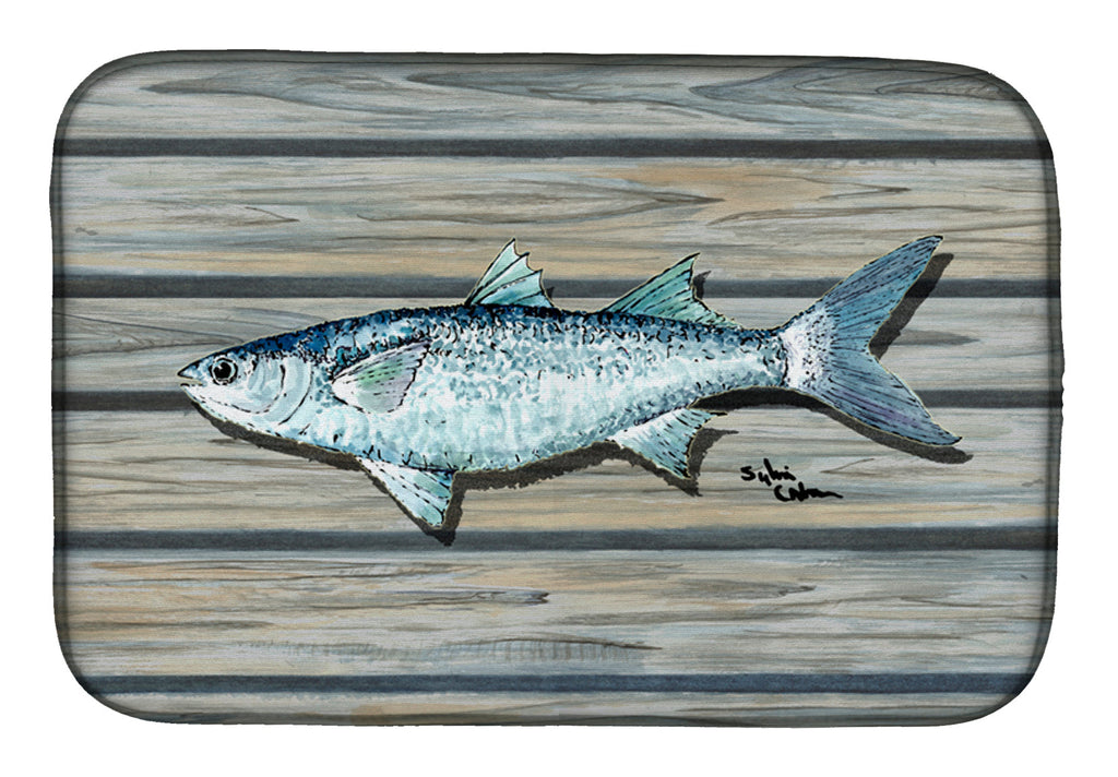 Fish Mullet Dish Drying Mat Absorbent Dish Drying Mat Pad for Kitchen Counter Dish Drainer Mat for Countertop, 14 x 21", Multicolor
