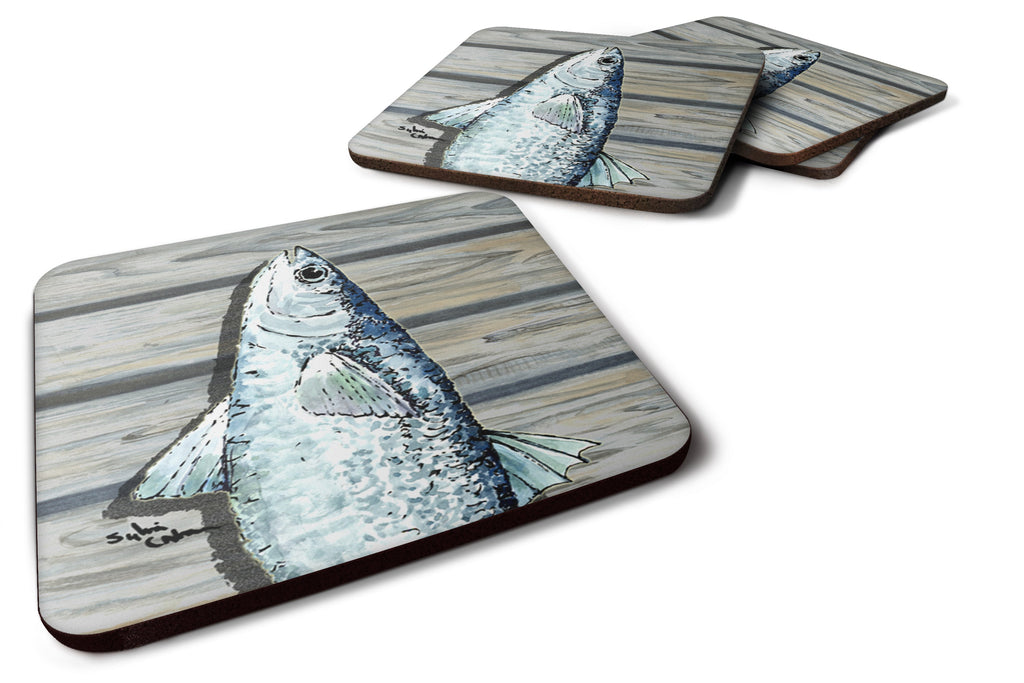 Fish Mullet Foam Coasters Set of 4 Cup Coasters for Indoor Outdoor, Tabletop Protection, Anti Slip, Mouse pad Material
