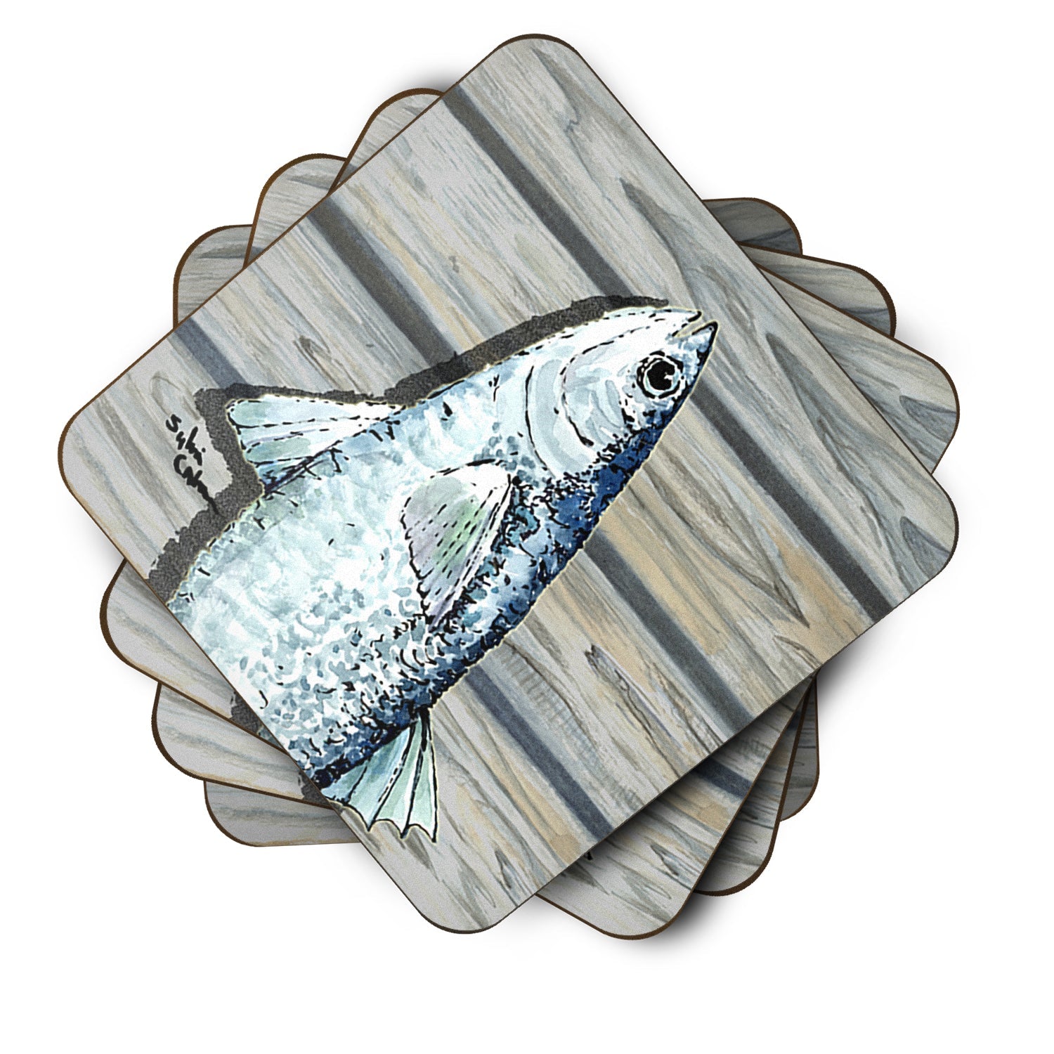 Fish Mullet Foam Coasters Set of 4 Cup Coasters for Indoor Outdoor, Tabletop Protection, Anti Slip, Mouse pad Material