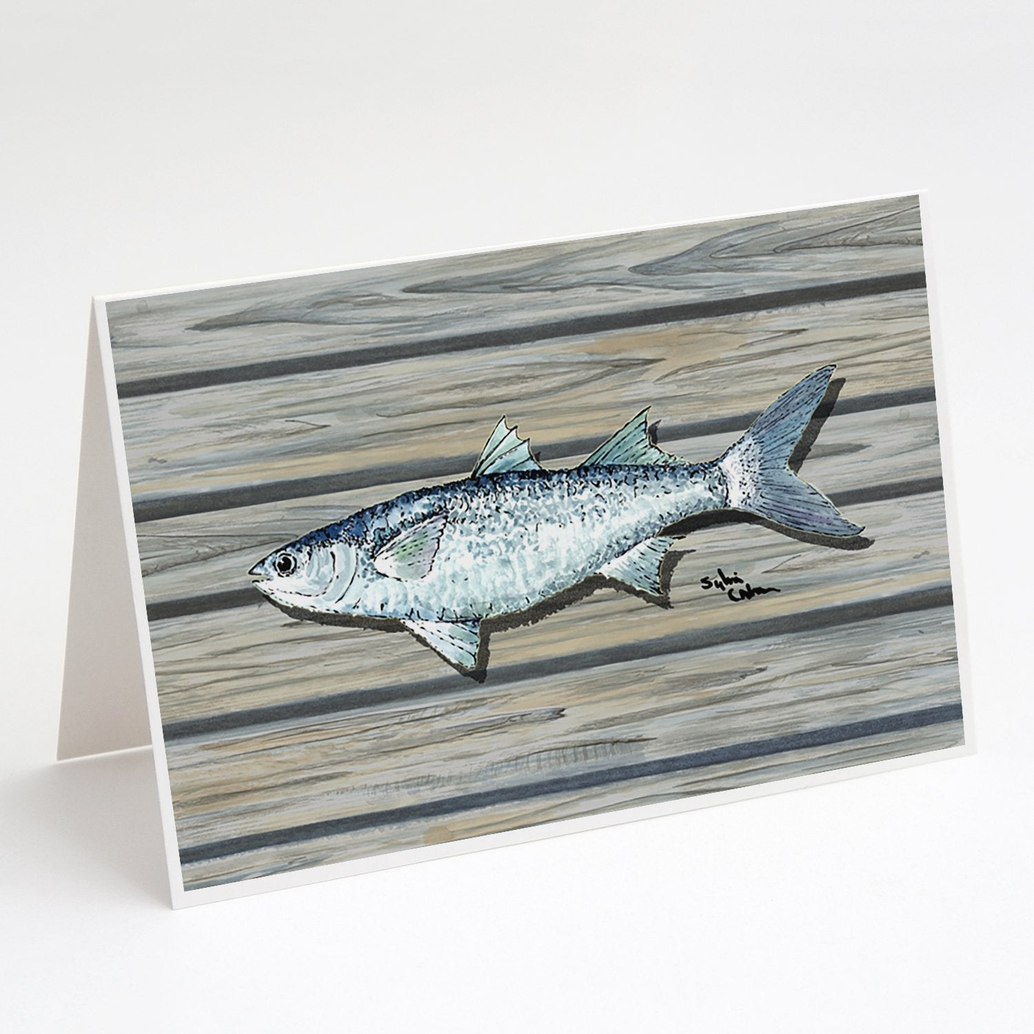Fish Mullet Greeting Cards Pack of 8 Blank Cards with Envelopes Whimsical A7 Size 5x7