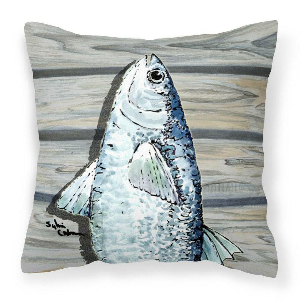 Fish Mullet Decorative Throw Pillow 14x14 Indoor Outdoor Accent Cushion, Fabric Cover with Insert for Sofa, Bed, Porch & Living Room
