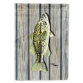 Small mouth Bass Fish on Pier House Flag 28x40 Porch Sleeve Pole Decorative Outside Yard Banner Artwork Wall Hanging, Polyester