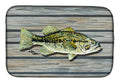 Small mouth Bass Fish on Pier Dish Drying Mat Absorbent Dish Drying Mat Pad for Kitchen Counter Dish Drainer Mat for Countertop, 14 x 21", Multicolor