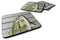 Small mouth Bass Fish on Pier Foam Coasters Set of 4 Cup Coasters for Indoor Outdoor, Tabletop Protection, Anti Slip, Mouse pad Material