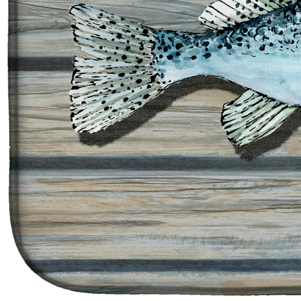 Fish Speckled Trout Dish Drying Mat Absorbent Dish Drying Mat Pad for Kitchen Counter Dish Drainer Mat for Countertop, 14 x 21", Multicolor