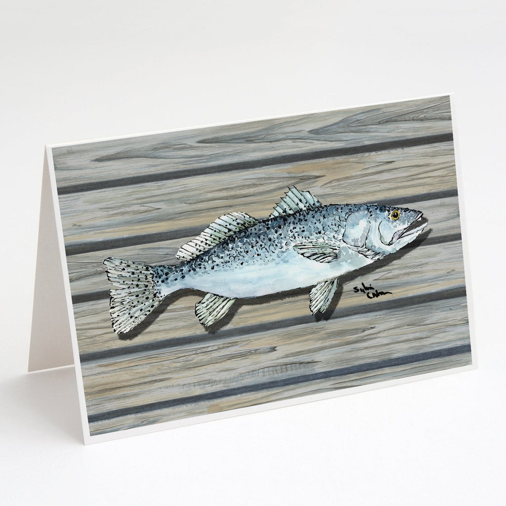 Fish Speckled Trout Greeting Cards Pack of 8 Blank Cards with Envelopes Whimsical A7 Size 5x7