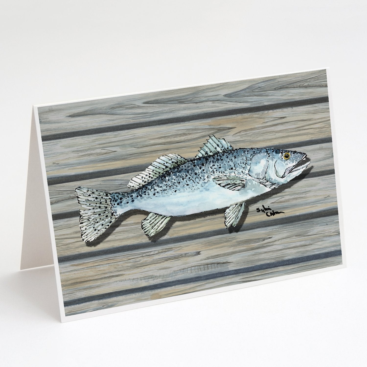 Fish Speckled Trout Greeting Cards Pack of 8 Blank Cards with Envelopes Whimsical A7 Size 5x7