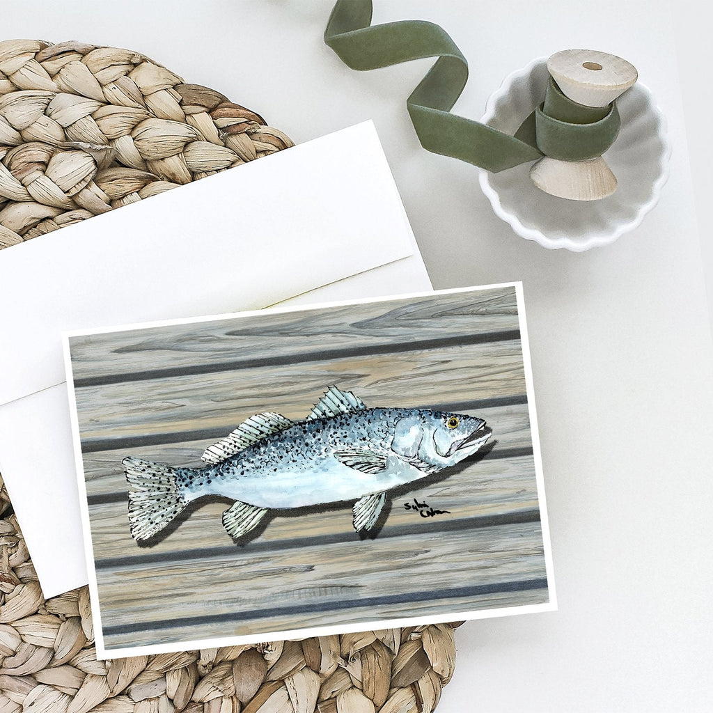 Fish Speckled Trout Greeting Cards Pack of 8 Blank Cards with Envelopes Whimsical A7 Size 5x7