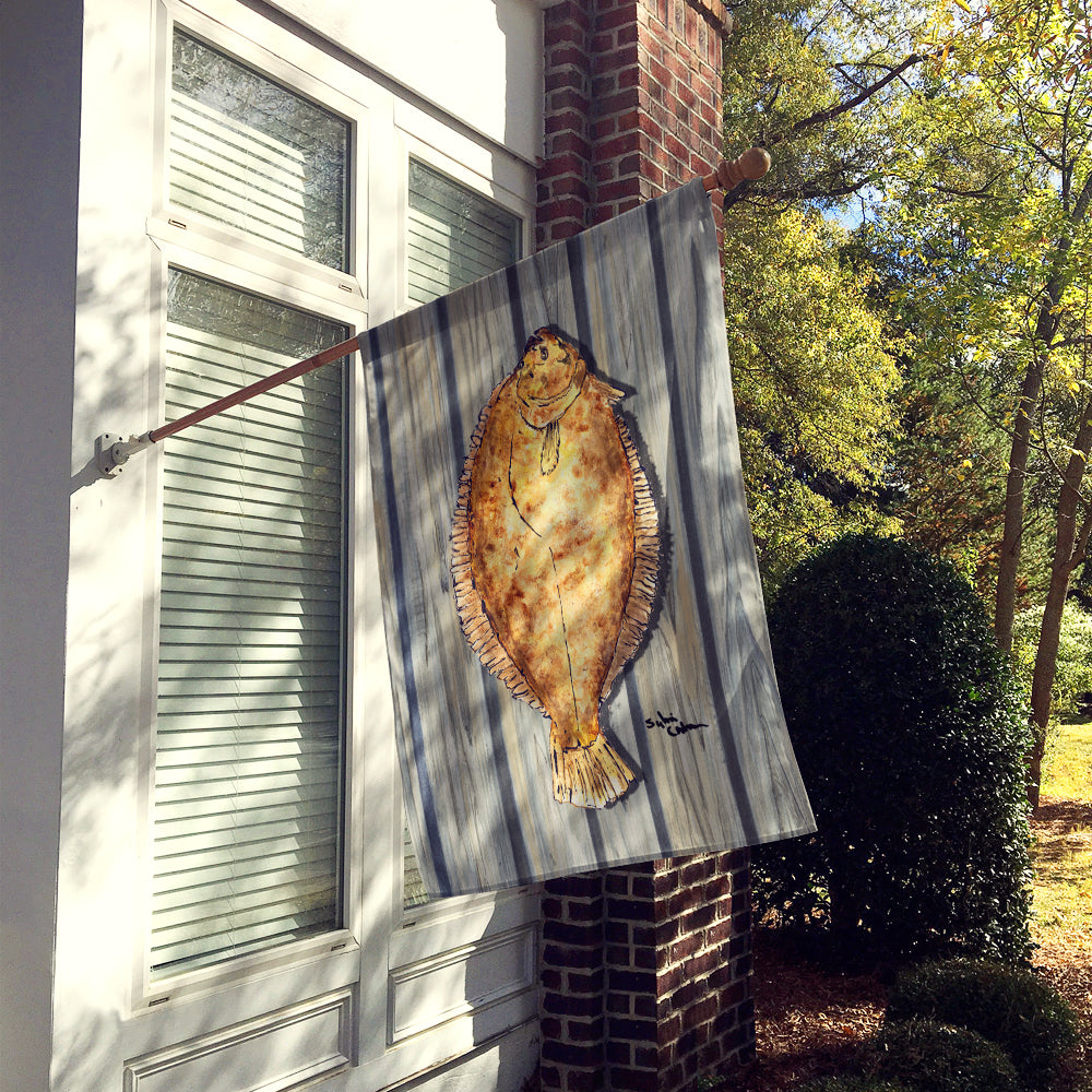 Fish Flounder House Flag 28x40 Porch Sleeve Pole Decorative Outside Yard Banner Artwork Wall Hanging, Polyester