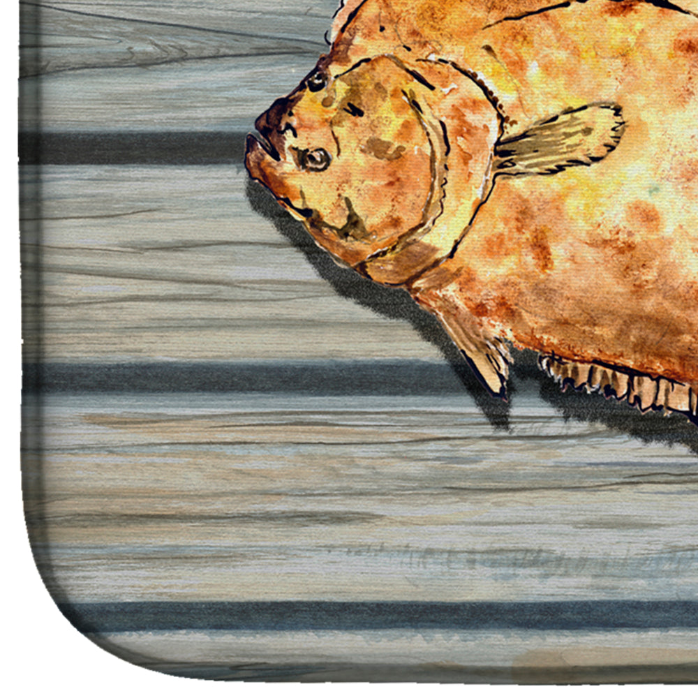 Fish Flounder Dish Drying Mat Absorbent Dish Drying Mat Pad for Kitchen Counter Dish Drainer Mat for Countertop, 14 x 21", Multicolor
