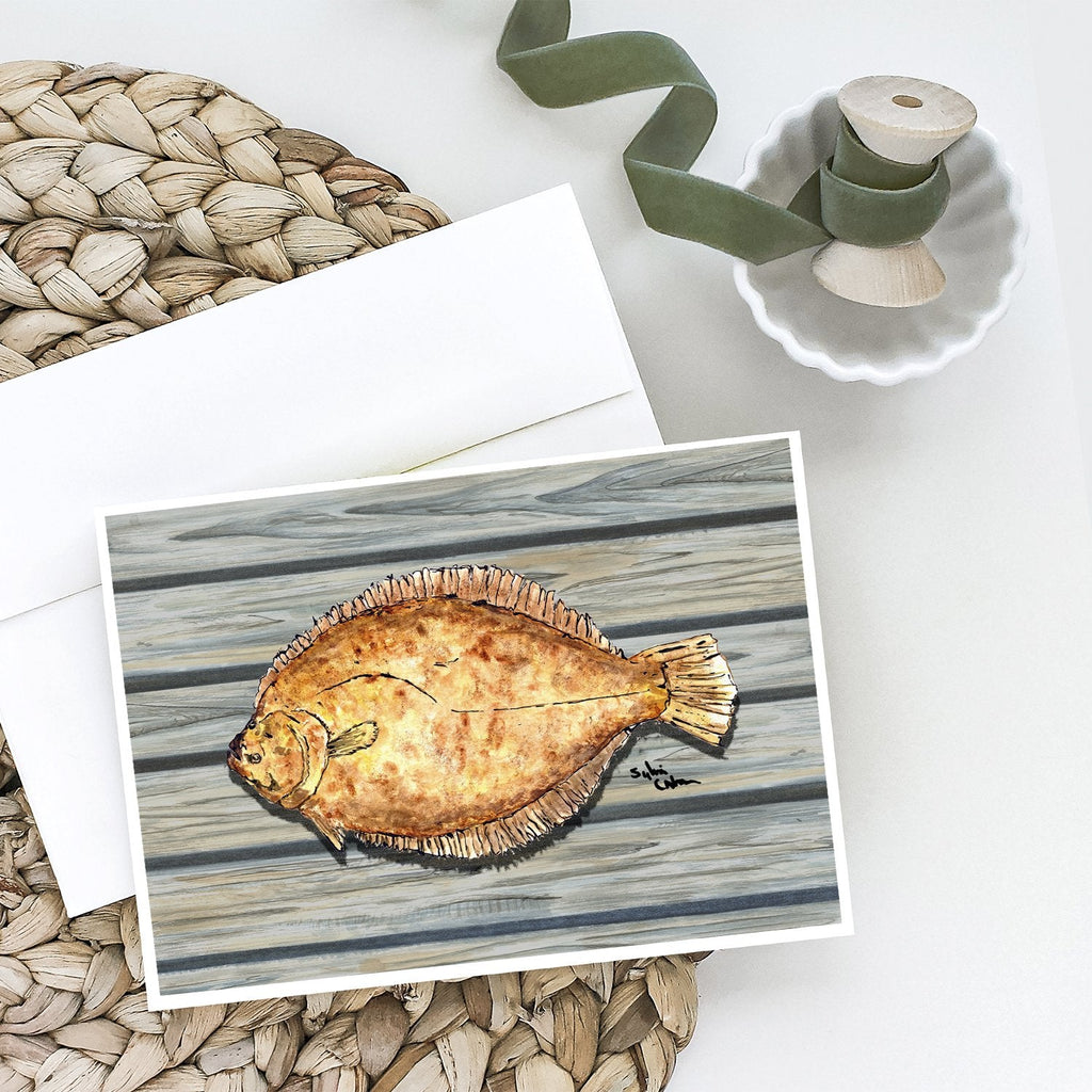 Fish Flounder Greeting Cards Pack of 8 Blank Cards with Envelopes Whimsical A7 Size 5x7