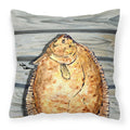Fish Flounder Decorative Throw Pillow 14x14 Indoor Outdoor Accent Cushion, Fabric Cover with Insert for Sofa, Bed, Porch & Living Room