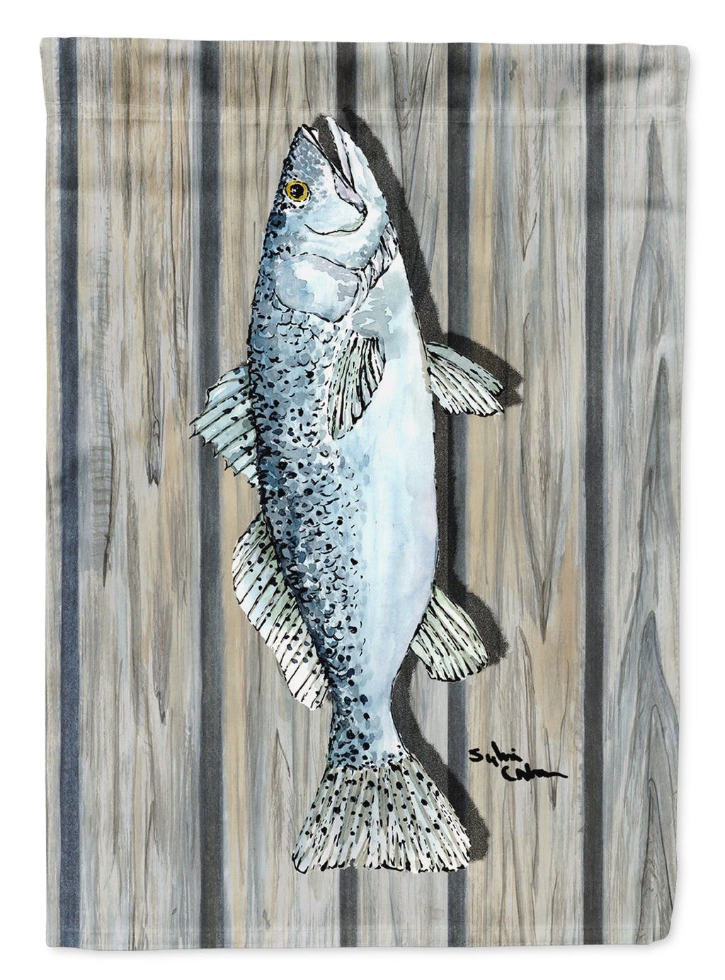 Fish Trout House Flag 28x40 Porch Sleeve Pole Decorative Outside Yard Banner Artwork Wall Hanging, Polyester