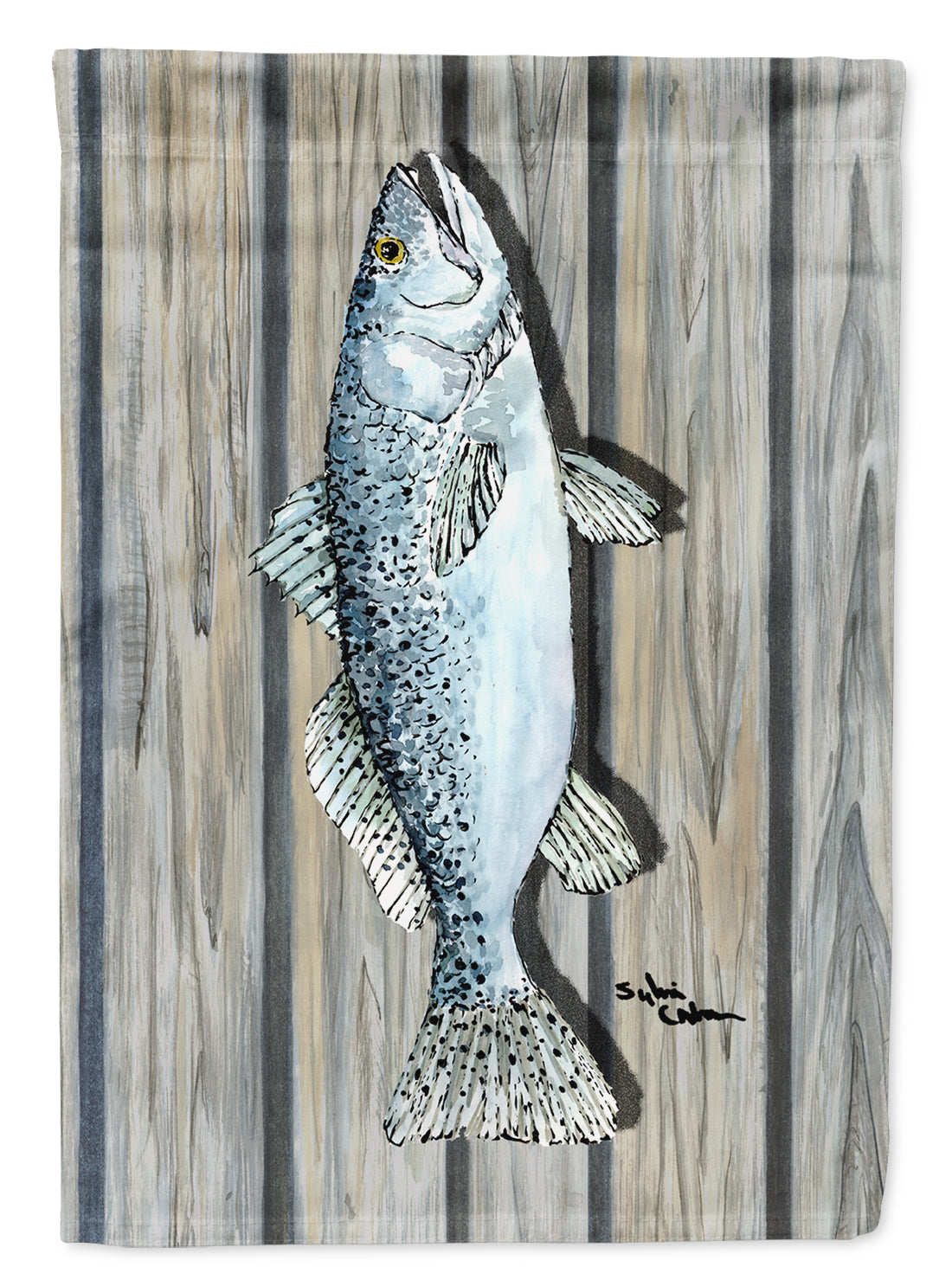 Fish Trout House Flag 28x40 Porch Sleeve Pole Decorative Outside Yard Banner Artwork Wall Hanging, Polyester