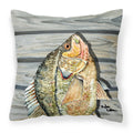 Croppie Fish on Pier Decorative Throw Pillow 14x14 Indoor Outdoor Accent Cushion, Fabric Cover with Insert for Sofa, Bed, Porch & Living Room
