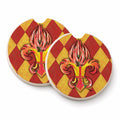 Hot Peppers Fleur de Lis Set of 2 Cup Holder Car Coasters Absorbent Round Sandstone Coasters Gifts for Men or Women, 2.5, Multicolor