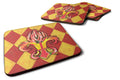 Hot Peppers Fleur de Lis Foam Coasters Set of 4 Cup Coasters for Indoor Outdoor, Tabletop Protection, Anti Slip, Mouse pad Material