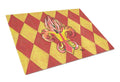 Hot Peppers Fleur de Lis Cutting Board Tempered Glass Kitchen Cutting Surface, Heat Resistant Chopping, Non-Slip Feet, Food Prep & Serving