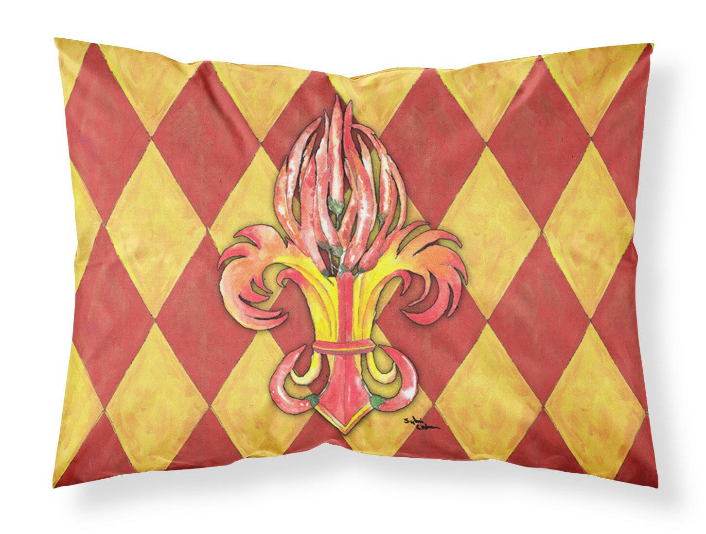 Hot Peppers Fleur de Lis Standard Pillowcase Lightweight Super Soft Easy Care Decorative Artwork Pillowcase, Standard