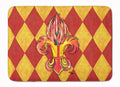 Hot Peppers Fleur de Lis Memory Foam Kitchen Mat Machine Washable Anti-Fatigue Cushion Comfort Bath or Kitchen Rug