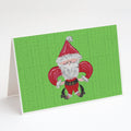 Christmas Fleur de lis Santa Claus Greeting Cards Pack of 8 Blank Cards with Envelopes Whimsical A7 Size 5x7