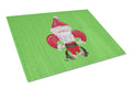 Christmas Fleur de lis Santa Claus Cutting Board Tempered Glass Kitchen Cutting Surface, Heat Resistant Chopping, Non-Slip Feet, Food Prep & Serving