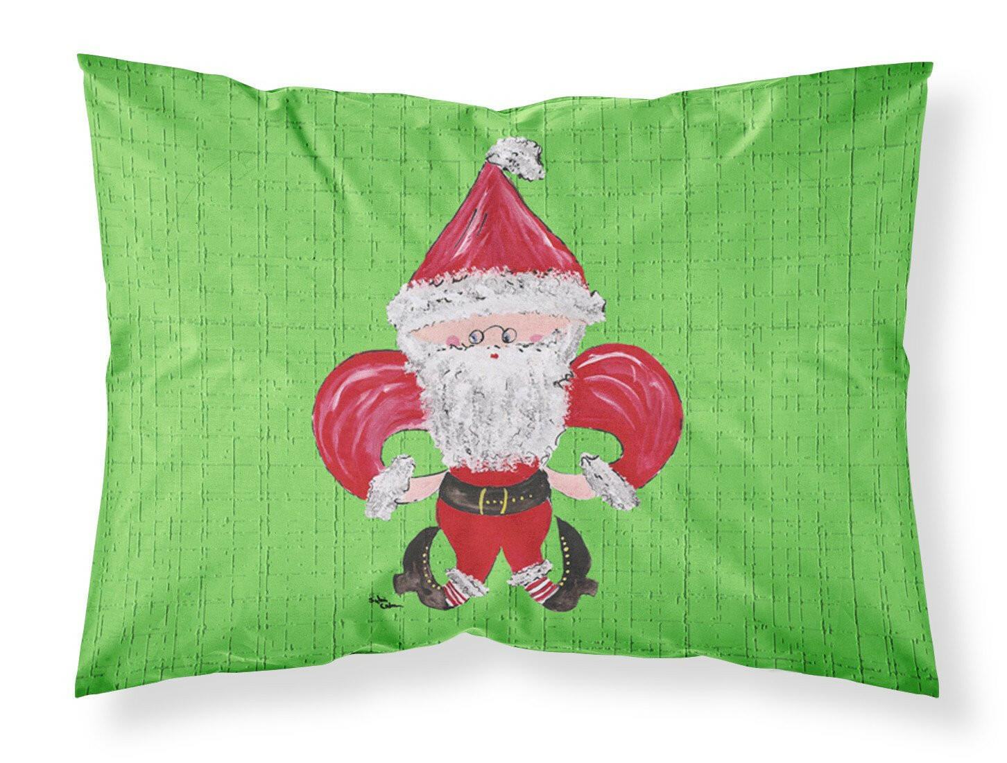 Christmas Fleur de lis Santa Claus Standard Pillowcase Lightweight Super Soft Easy Care Decorative Artwork Pillowcase, Standard