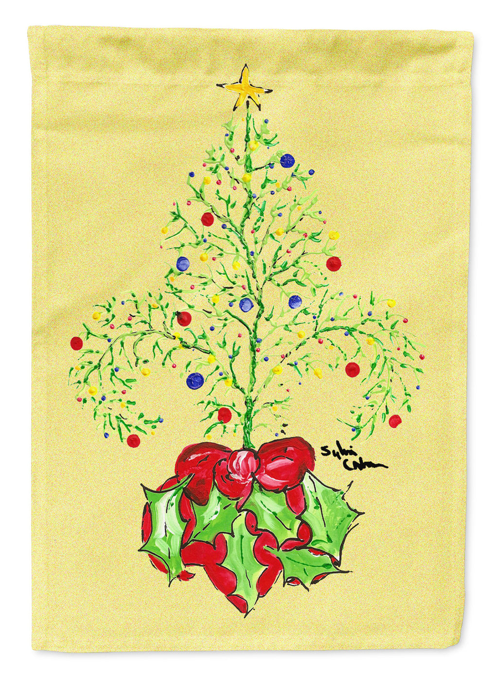 Christmas Tree Fleur de lis House Flag 28x40 Porch Sleeve Pole Decorative Outside Yard Banner Artwork Wall Hanging, Polyester