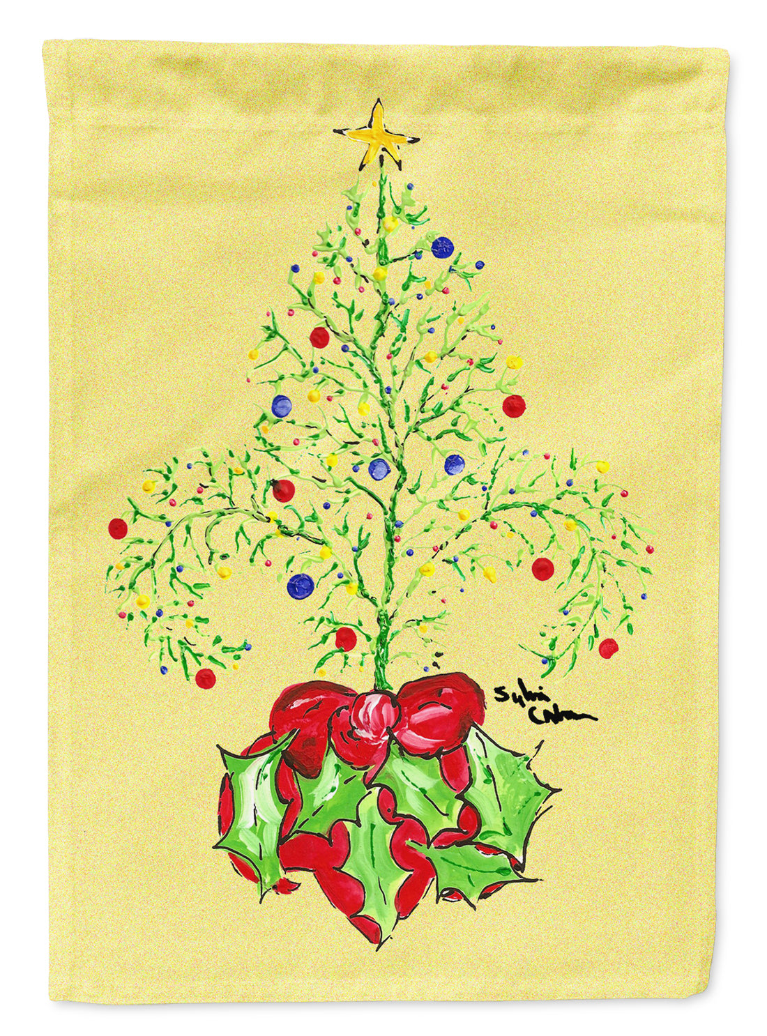 Christmas Tree Fleur de lis House Flag 28x40 Porch Sleeve Pole Decorative Outside Yard Banner Artwork Wall Hanging, Polyester