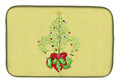 Christmas Tree Fleur de lis Dish Drying Mat Absorbent Dish Drying Mat Pad for Kitchen Counter Dish Drainer Mat for Countertop, 14 x 21", Multicolor