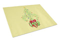 Christmas Tree Fleur de lis Cutting Board Tempered Glass Kitchen Cutting Surface, Heat Resistant Chopping, Non-Slip Feet, Food Prep & Serving