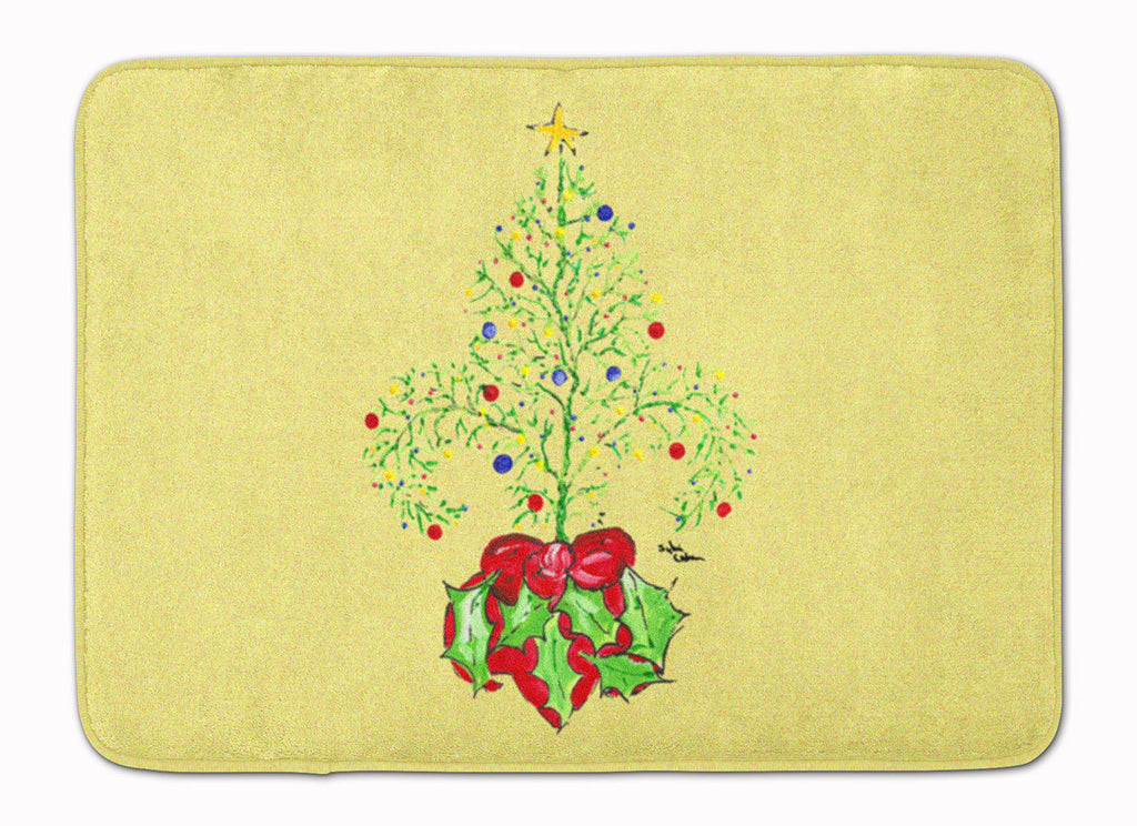 Christmas Tree Fleur de lis Memory Foam Kitchen Mat Machine Washable Anti-Fatigue Cushion Comfort Bath or Kitchen Rug