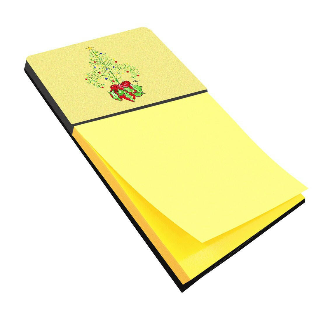 Christmas Tree Fleur de lis Watercolor Sticky Note Holder Refillable Dispenser Desk Accessory 3x3 Pad Gift