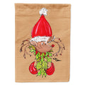 Christmas Reindeer Fleur de lis House Flag 28x40 Porch Sleeve Pole Decorative Outside Yard Banner Artwork Wall Hanging, Polyester