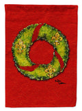 Christmas Wreath Fleur de lis House Flag 28x40 Porch Sleeve Pole Decorative Outside Yard Banner Artwork Wall Hanging, Polyester