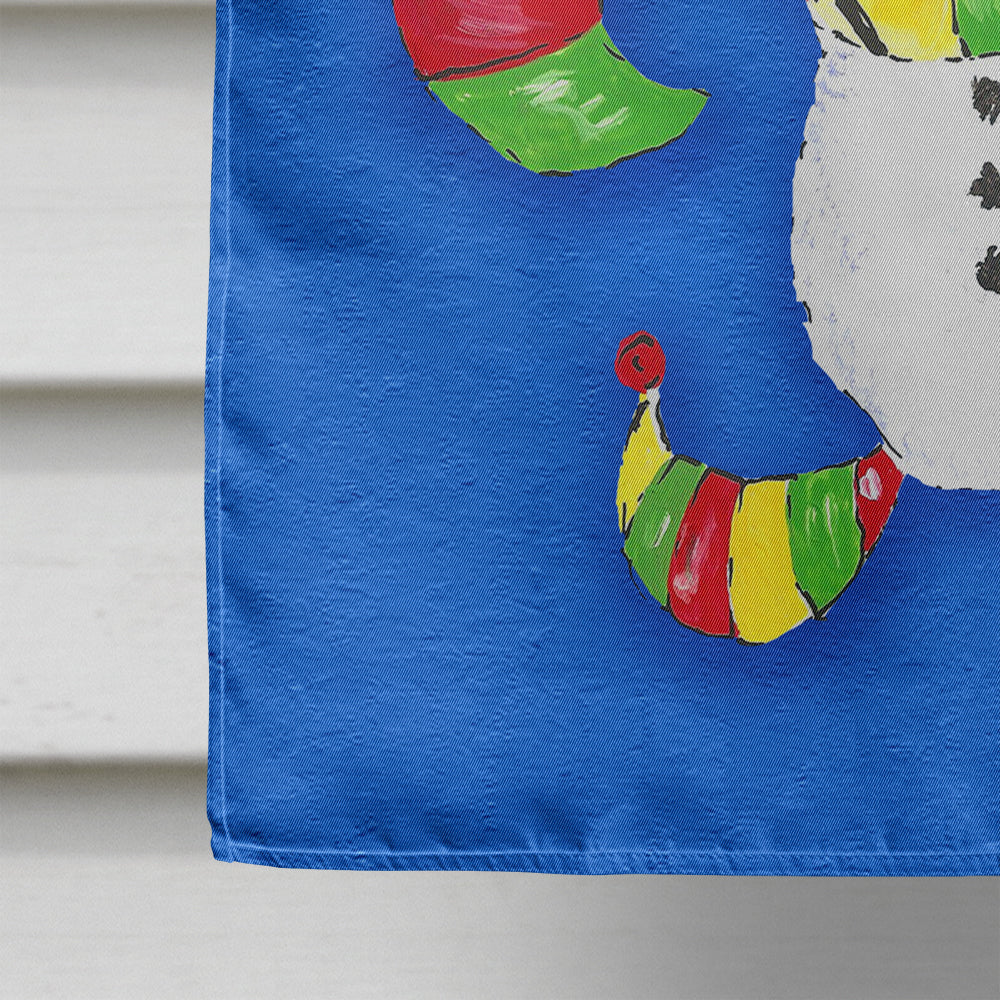 Christmas Snowman Fleur de lis House Flag 28x40 Porch Sleeve Pole Decorative Outside Yard Banner Artwork Wall Hanging, Polyester