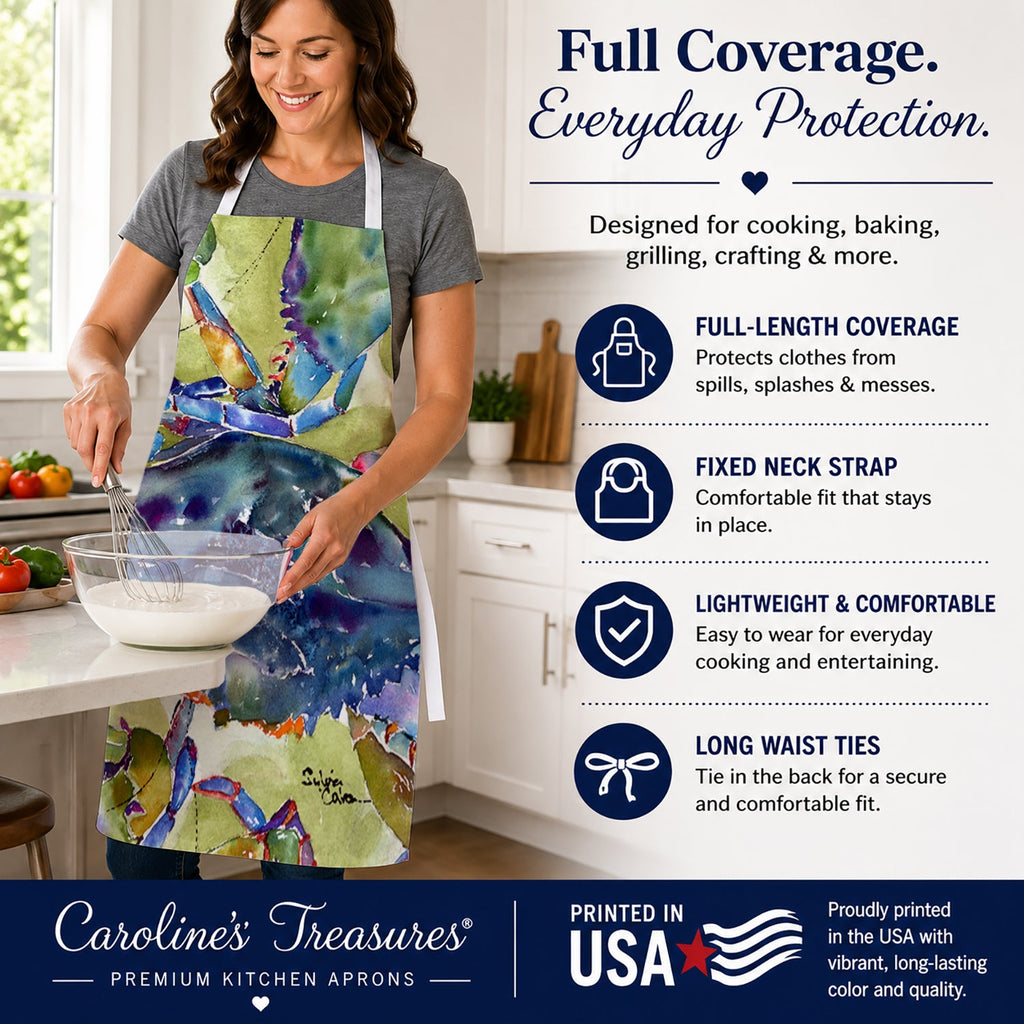Crab All Over Apron Cooking Kitchen Server Baking Crafts Gardening for Adult Women Men, Unisex, Large, Multicolor