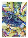 Crab All Over House Flag 28x40 Porch Sleeve Pole Decorative Outside Yard Banner Artwork Wall Hanging, Polyester