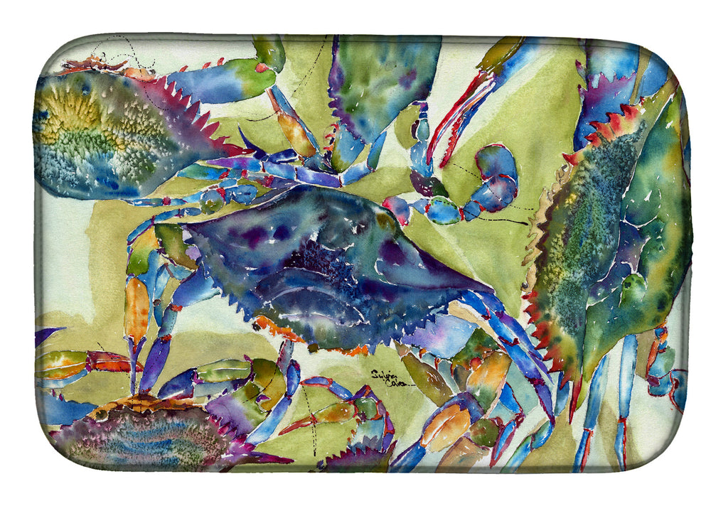 Crab All Over Dish Drying Mat Absorbent Dish Drying Mat Pad for Kitchen Counter Dish Drainer Mat for Countertop, 14 x 21", Multicolor