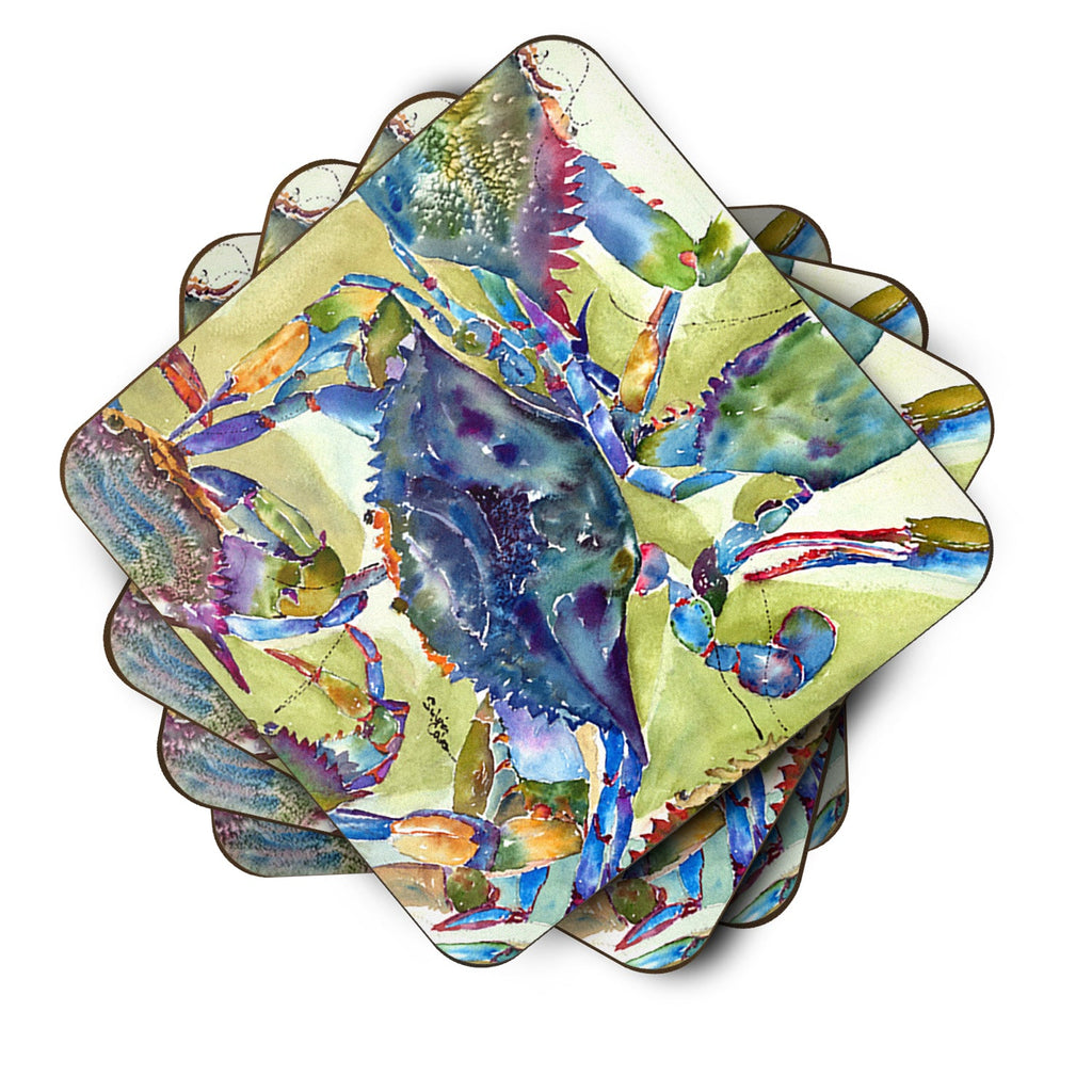Crab All Over Foam Coasters Set of 4 Cup Coasters for Indoor Outdoor, Tabletop Protection, Anti Slip, Mouse pad Material