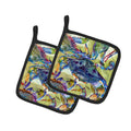 Crab All Over Pot Holder Set of 2 Heat Resistant Quilted Hot Pads 7.5 x 7.5 Inch, Insulated Kitchen Trivets for Cooking & Baking