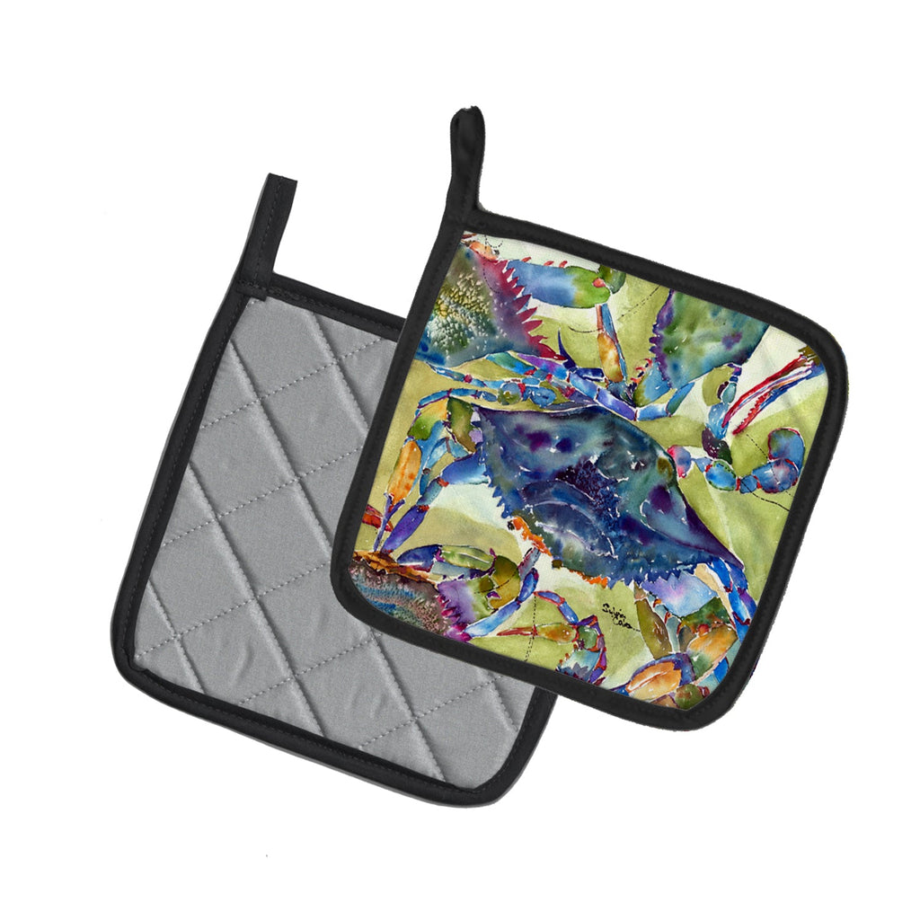 Crab All Over Pot Holder Set of 2 Heat Resistant Quilted Hot Pads 7.5 x 7.5 Inch, Insulated Kitchen Trivets for Cooking & Baking